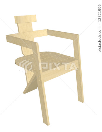 Wooden chair, 3D illustration Wooden chair, 3D illustration 12821996