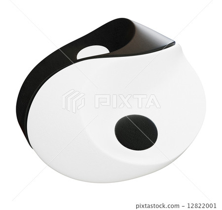A yin and yan complementary leather sofa or seat, on white background. 12822001