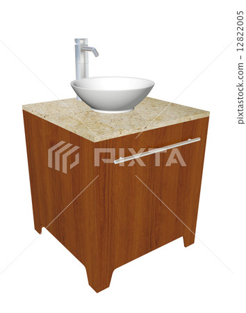 Modern bathroom sink set with ceramic wash bowl, chrome fixtures 12822005