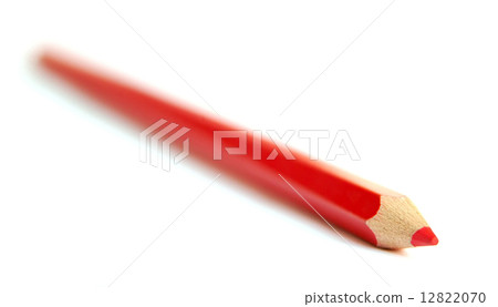 Perspective view of a wooden red pencil 12822070
