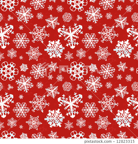 Different modern snowflakes on red background seamless pattern Different modern snowflakes on red background seamless pattern 12823315