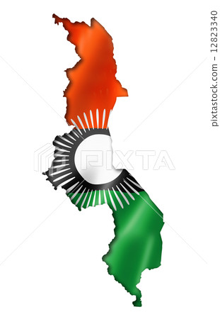 Malawi flag map 12823340