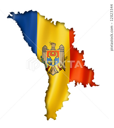 Moldova flag map 12823344