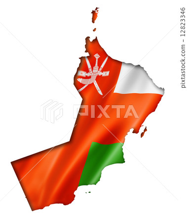 Oman flag map 12823346