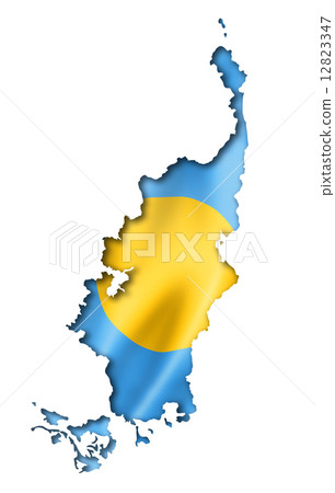 Palau flag map 12823347