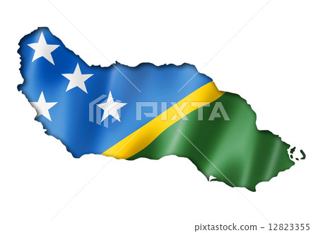 Solomon Islands flag map Solomon Islands flag map 12823355