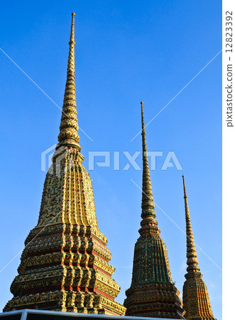 Authentic Thai Architecture (Pagoda ceramic decoration) in Wat P 12823392
