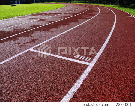 Red racetrack on the stadium Red racetrack on the stadium 12824001