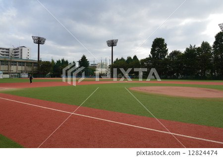 Baseball Field Of Artificial Turf Toshima Ku Stock Photo