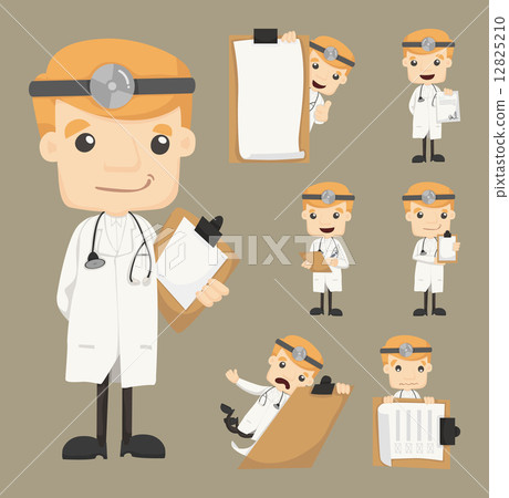 Set of doctor with notepad Set of doctor with notepad 12825210