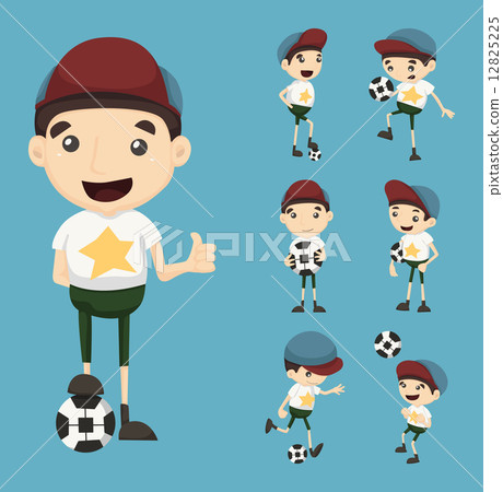 Set of boy play football 12825225