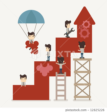 Businessman make graph Businessman make graph 12825226