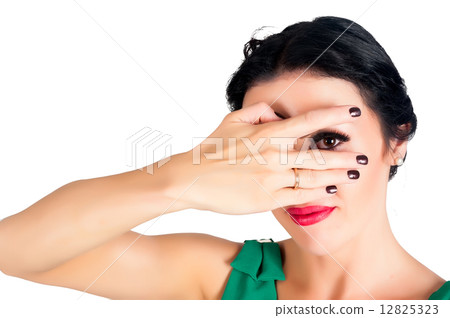 Woman covering eyes 12825323
