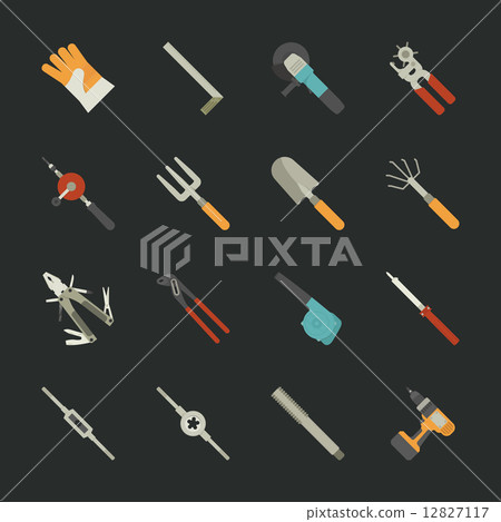 Hand tools icon set , flat design Hand tools icon set , flat design 12827117