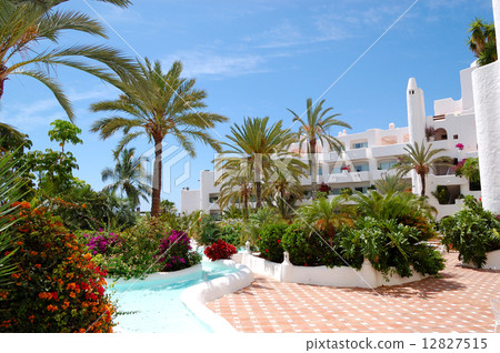 Swimming pool and building of luxury hotel, Tenerife island, Spa Swimming pool and building of luxury hotel, Tenerife island, Spa 12827515
