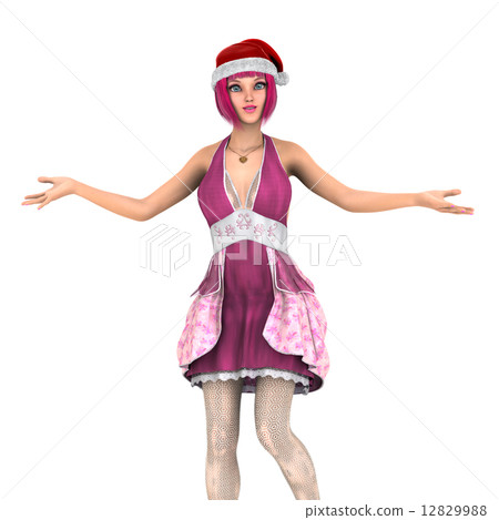 Santa Claus hat woman 12829988