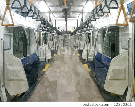Keiyo Line (in car) Watercolor painting 12830301