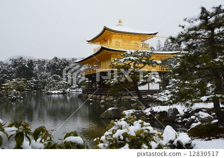 Snow Kinkakuji (Kyoto city Kita-ku) 12830517