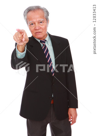 white background,old man, studio shot, businessman portrait suit,senior,formal, serious, confuse     12833413