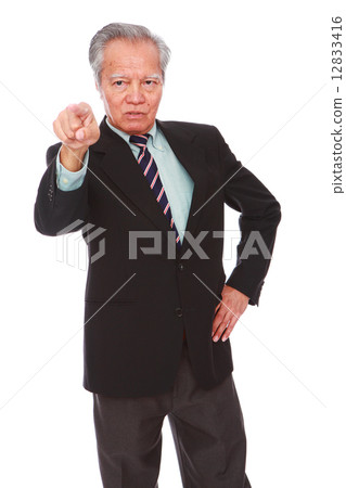 white background,old man, studio shot, businessman portrait suit,senior,formal, serious, confuse     12833416