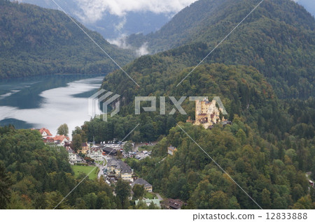 Scenery from the Neuschwanstein castle in southern Germany 12833888