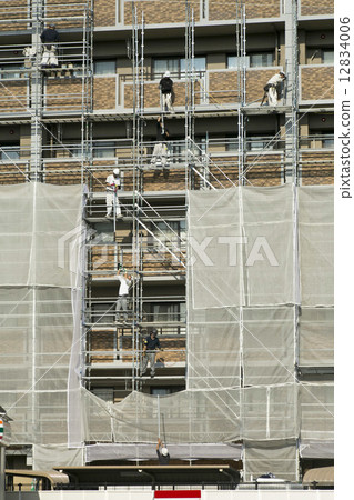 外牆建築風景撤除腳手架 外牆建築風景撤除腳手架 12834006