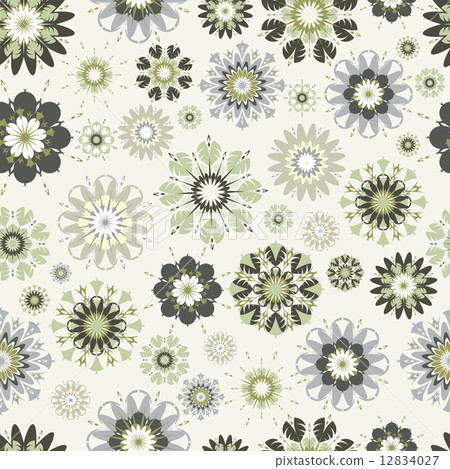 flower seamless vector pattern.  The .eps includes seamless swat 12834027