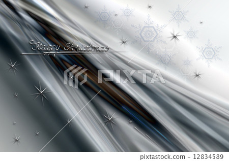 Abstract shiny gray background with snowflakes and silver stars 12834589