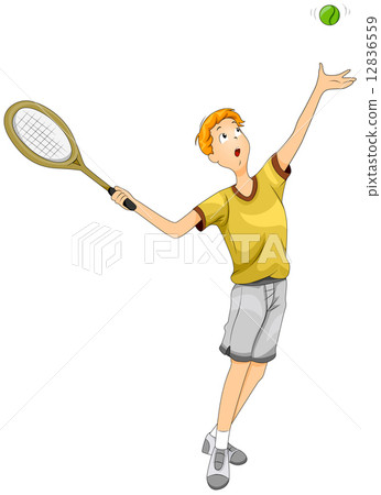 Teenager Playing Tennis 12836559