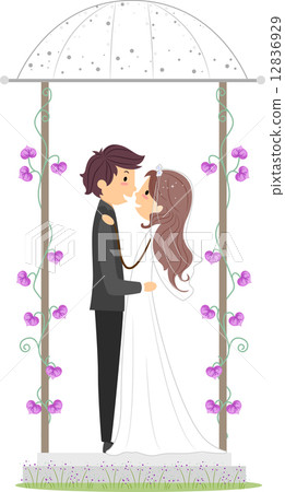 Newlyweds in a Gazebo 12836929