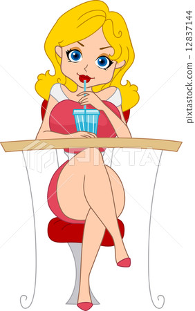 Girl Having a Drink 12837144