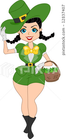 Girl Wearing a Leprechaun Costume 12837407