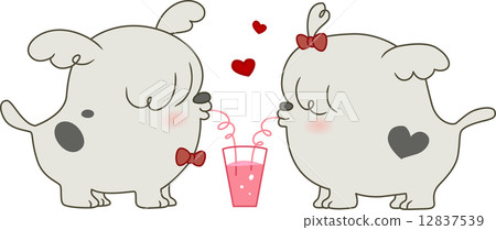 Dogs Sharing a Drink Dogs Sharing a Drink 12837539