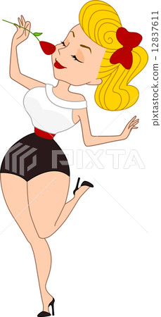 Girl Smelling a Flower Girl Smelling a Flower 12837611