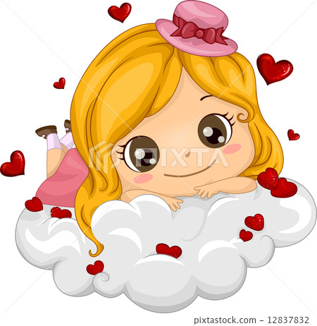 Girl Lying on Clouds 12837832