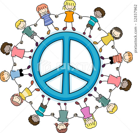Kids Surrounding a Peace Sign Kids Surrounding a Peace Sign 12837962