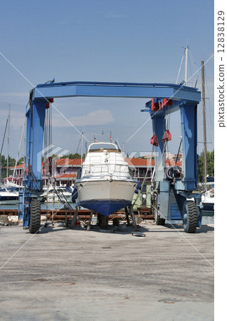 Boat on crane Boat on crane 12838129