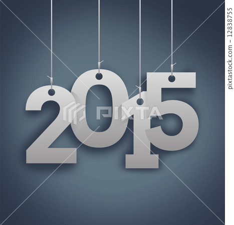 2015 hanging on blue background 2015 hanging on blue background 12838755