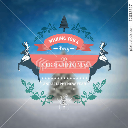 Merry christmas vector against snowy scene Merry christmas vector against snowy scene 12838827