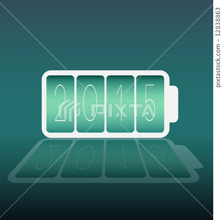 Happy new year vector with 2015 battery Happy new year vector with 2015 battery 12838863