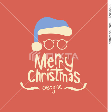 Merry christmas vector with santa hat 12838890