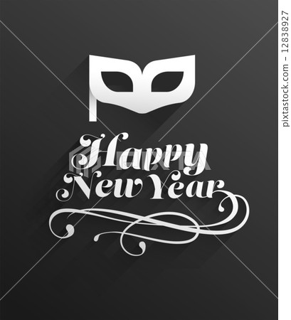 Happy new year vector with mask Happy new year vector with mask 12838927