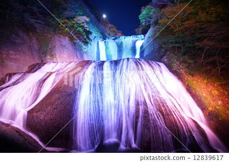 Ibaraki Prefecture Fukuroda Falls Light Up Fukuroda Falls Light up in Japan. 12839617