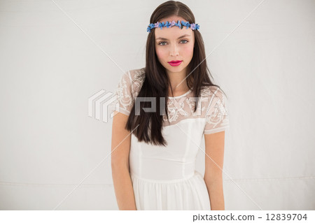 Pretty hippie looking at camera 12839704