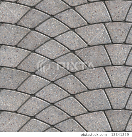 Gray Paving Slabs Laid as Semicircle. 12841229