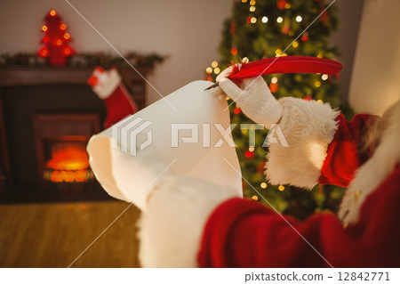 Father christmas writing with a quill Father christmas writing with a quill 12842771