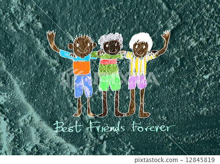 Happy Friendship Day and Best Friends Forever on wall texture ba Happy Friendship Day and Best Friends Forever on wall texture ba 12845819
