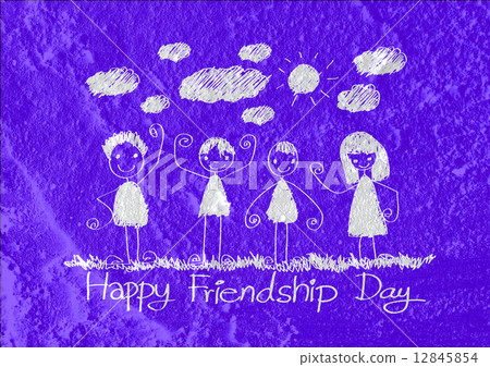 Happy Friendship Day and Best Friends Forever on wall texture ba Happy Friendship Day and Best Friends Forever on wall texture ba 12845854