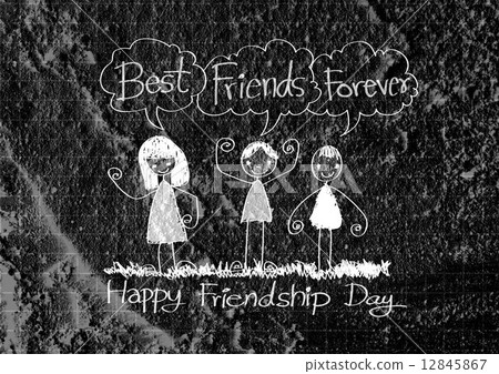 Happy Friendship Day and Best Friends Forever on wall texture ba Happy Friendship Day and Best Friends Forever on wall texture ba 12845867