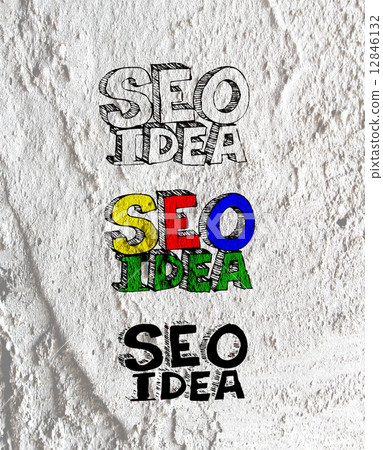 Seo Idea SEO Search Engine Optimization on Cement wall texture Seo Idea SEO Search Engine Optimization on Cement wall texture 12846132